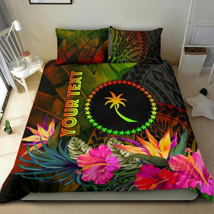Chuuk Polynesian Personalised Bedding Set - Hibiscus And Banana Leaves