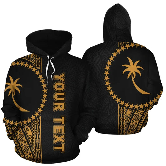 Chuuk Polynesian Personalised Custom Hoodie - Yellow Line