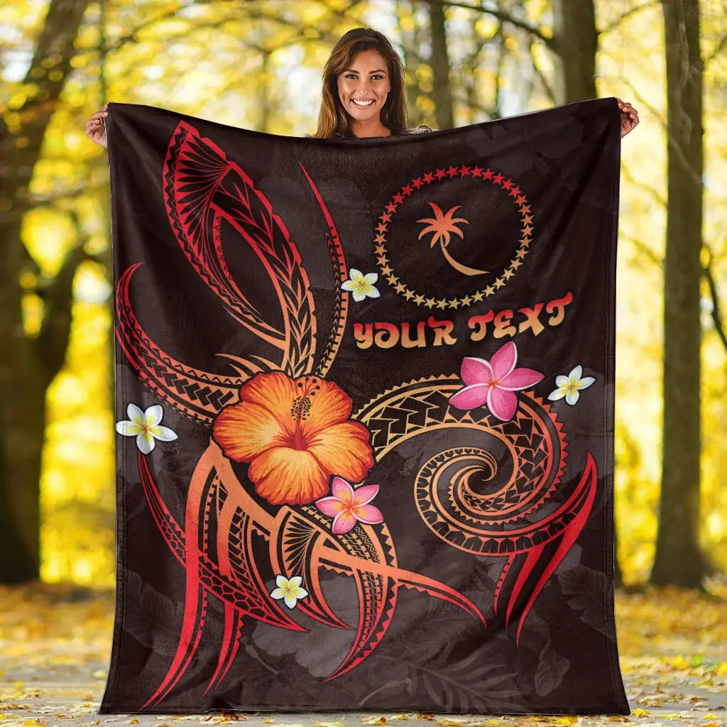 Chuuk Polynesian Personalised Premium Blanket - Legend of Chuuk (Red)