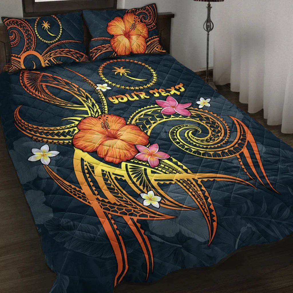 Chuuk Polynesian Personalised Quilt Bed Set - Legend of Chuuk (Blue)