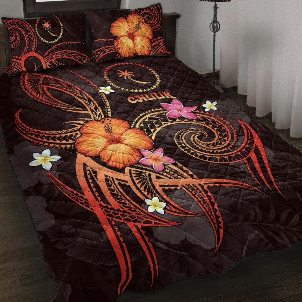 Chuuk Polynesian Quilt Bed Set - Legend of Chuuk (Red)