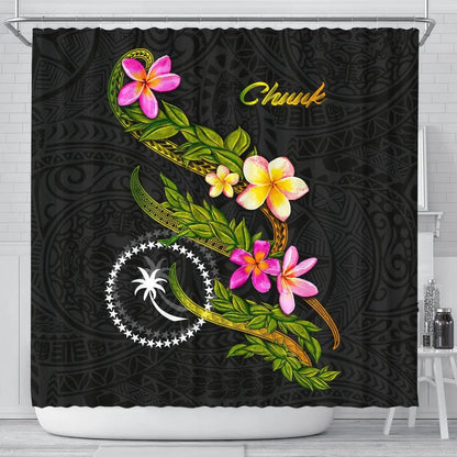 Chuuk Polynesian Shower Curtain - Plumeria Tribal
