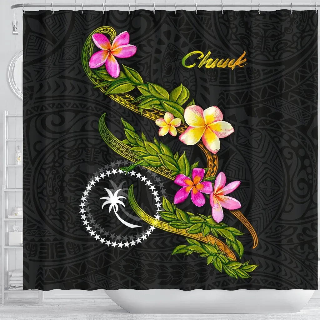 Chuuk Polynesian Shower Curtain - Plumeria Tribal