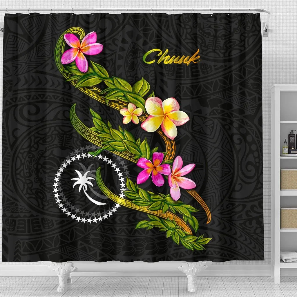 Chuuk Polynesian Shower Curtain - Plumeria Tribal
