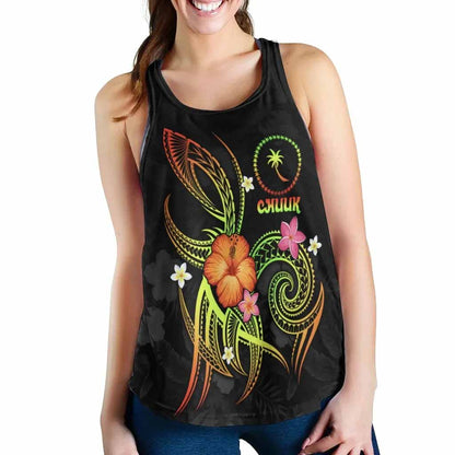Chuuk Polynesian Women Racerback Tank - Legend of Chuuk (Reggae)