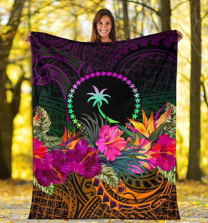 Chuuk Premium Blanket - Summer Hibiscus