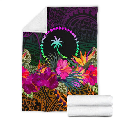 Chuuk Premium Blanket - Summer Hibiscus