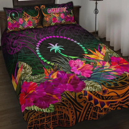 Chuuk Quilt Bed Set - Summer Hibiscus