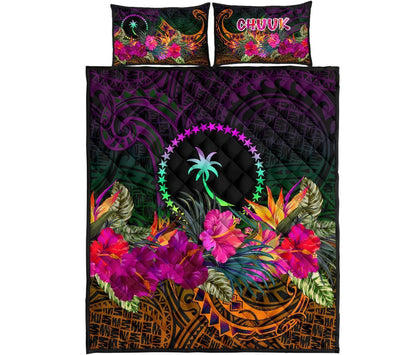 Chuuk Quilt Bed Set - Summer Hibiscus