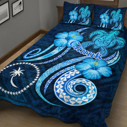 Chuuk Quilt Bed Set - Turtle and Tribal Tattoo Of Polynesian