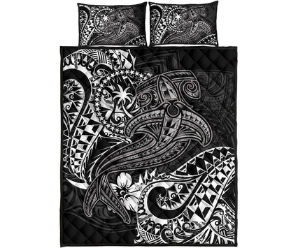 Chuuk Quilt Bed Set - White Shark Polynesian Tattoo