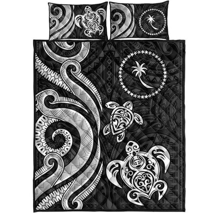 Chuuk Quilt Bed Set - White Tentacle Turtle