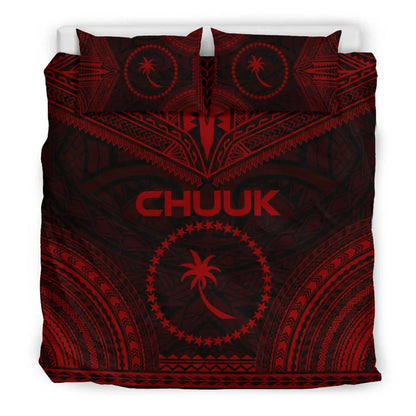 Chuuk Polynesian Chief Duvet Cover Set - Red Version