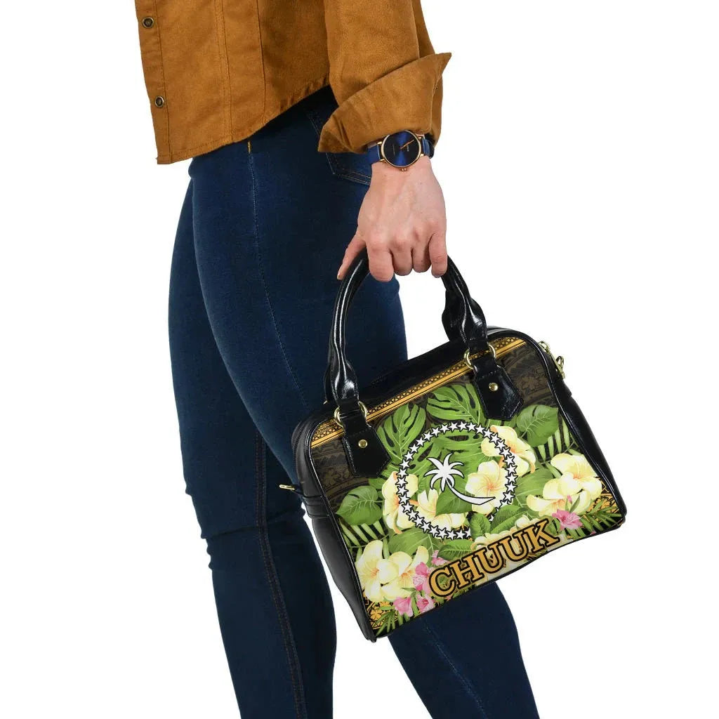 Chuuk Shoulder Handbag - Polynesian Gold Patterns Collection
