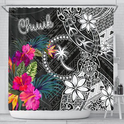 Chuuk Shower Curtain - Turtle Floral