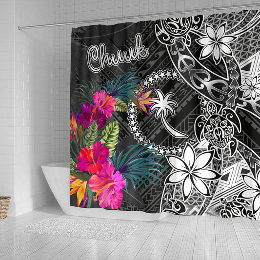 Chuuk Shower Curtain - Turtle Floral