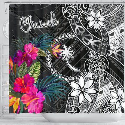 Chuuk Shower Curtain - Turtle Floral