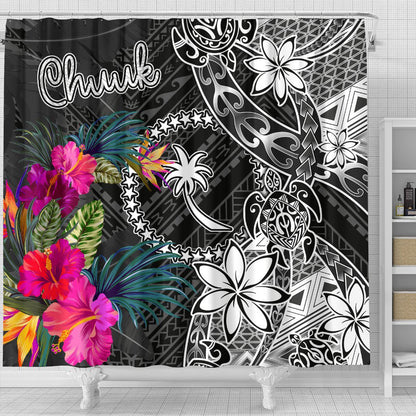 Chuuk Shower Curtain - Turtle Floral
