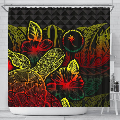 Chuuk Shower Curtain Turtle Hibiscus Reggae