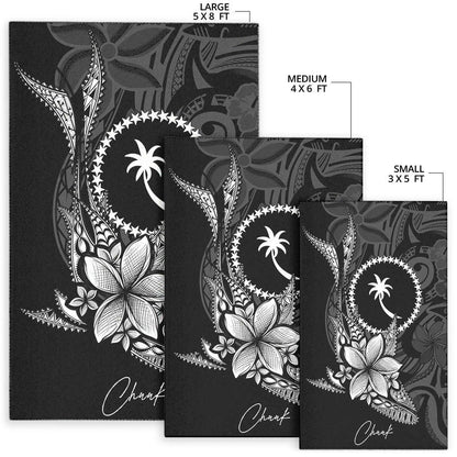 Chuuk State Area Rug - Fish With Plumeria Flowers Style
