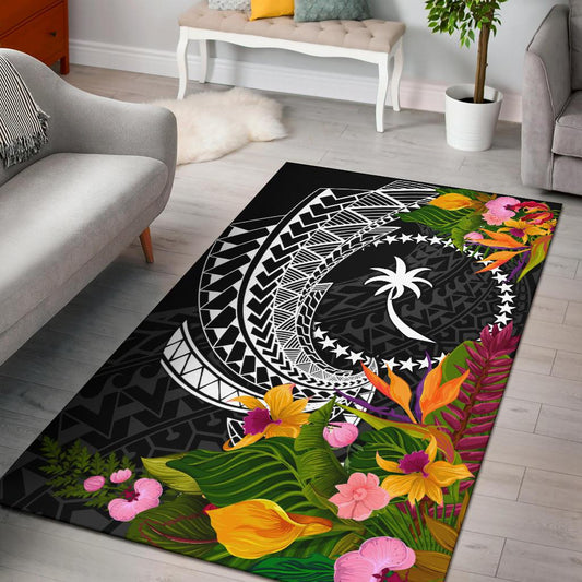 Chuuk State Area Rug - Seal Spiral Polynesian Patterns