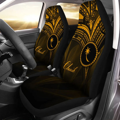Chuuk State Car Seat Cover - Gold Color Cross Style