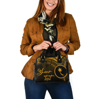 Chuuk State Custom Personalised Shoulder Handbag - Cross Style Gold Color