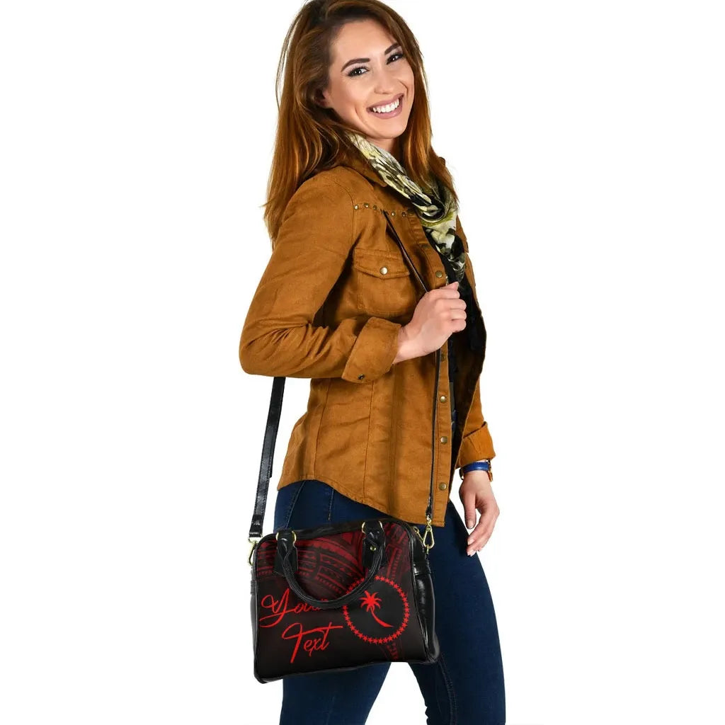 Chuuk State Custom Personalised Shoulder Handbag - Cross Style Red Color
