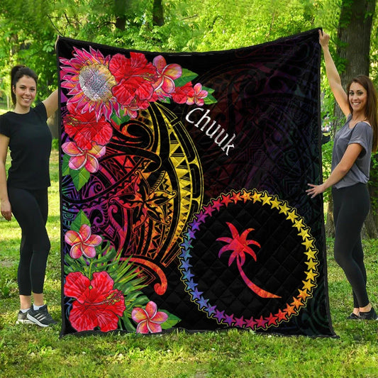 Chuuk State Premium Quilt - Tropical Hippie Style