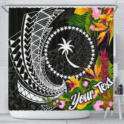 Chuuk State Shower Curtains - Custom Personalised Seal Spiral Polynesian Patterns