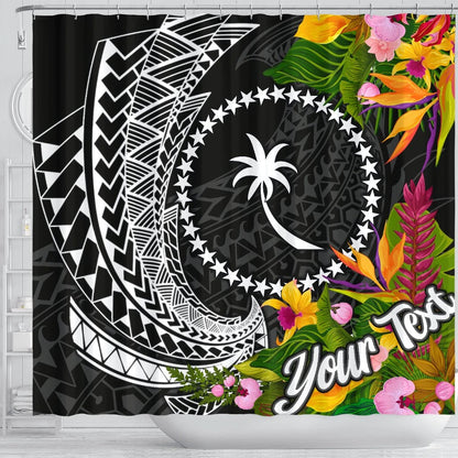 Chuuk State Shower Curtains - Custom Personalised Seal Spiral Polynesian Patterns