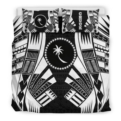 Chuuk States Duvet Cover Set - Black White Tattoo Style
