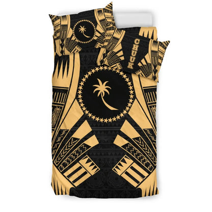 Chuuk States Duvet Cover Set - Gold Tattoo Style