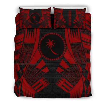 Chuuk States Duvet Cover Set - Red Tattoo Style