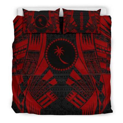 Chuuk States Duvet Cover Set - Red Tattoo Style