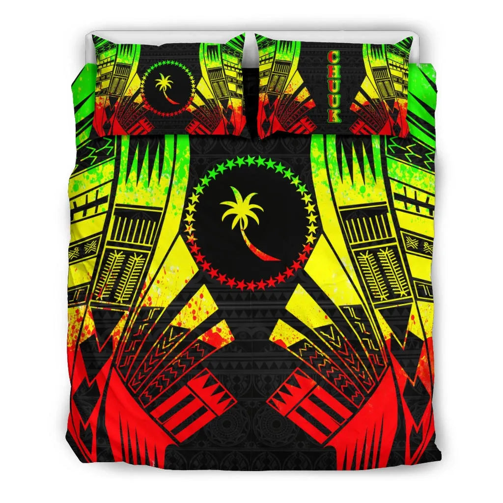 Chuuk States Duvet Cover Set - Reggae Tattoo Style