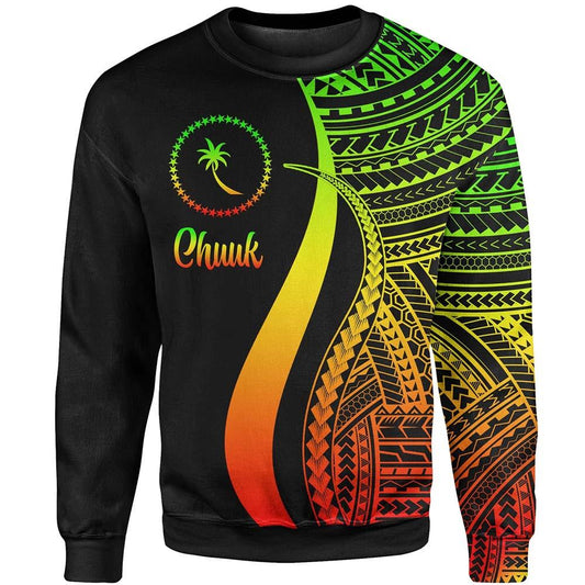Chuuk Sweatshirt - Reggae Polynesian Tentacle Tribal Pattern