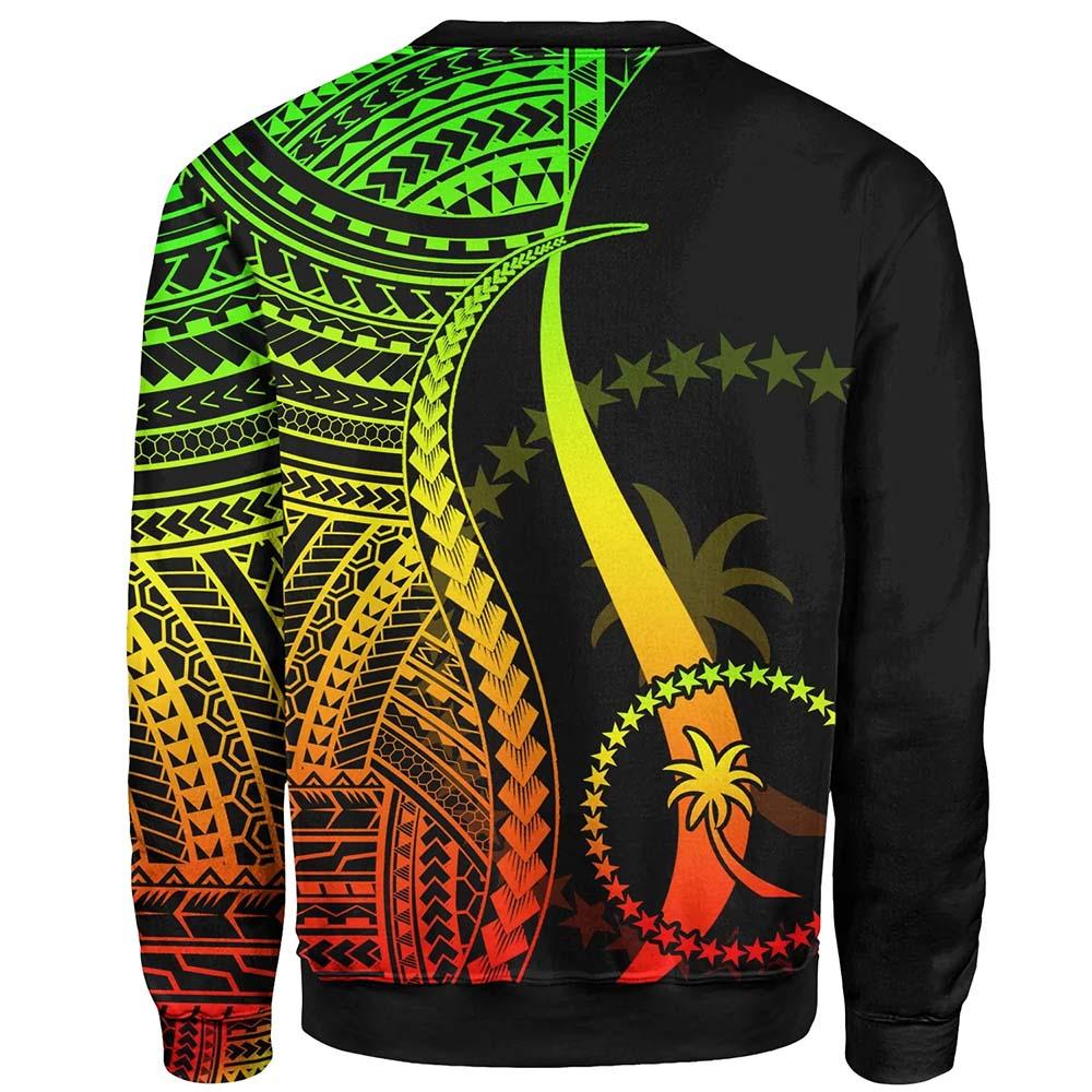 Chuuk Sweatshirt - Reggae Polynesian Tentacle Tribal Pattern