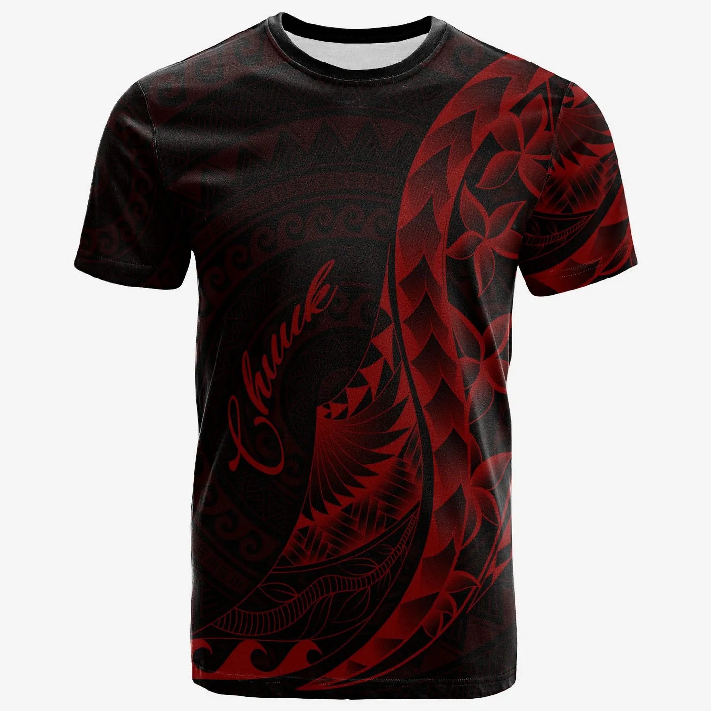 Chuuk T-Shirt - Polynesian Pattern Style Red Color