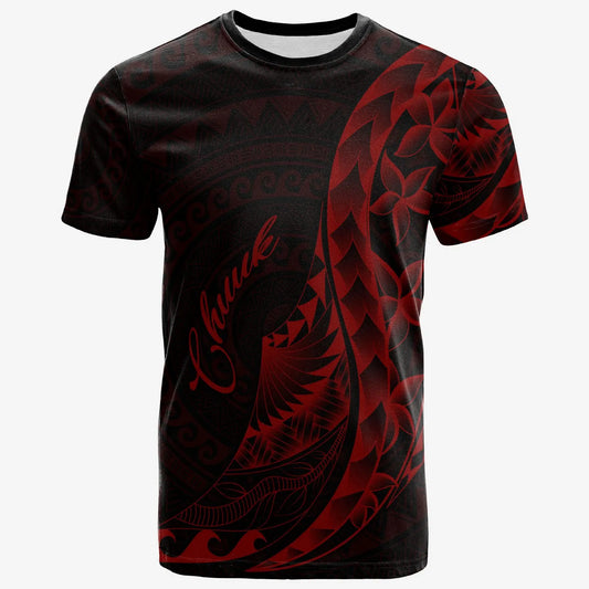 Chuuk T-Shirt - Polynesian Pattern Style Red Color