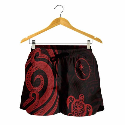 Chuuk Women Shorts - Red Tentacle Turtle