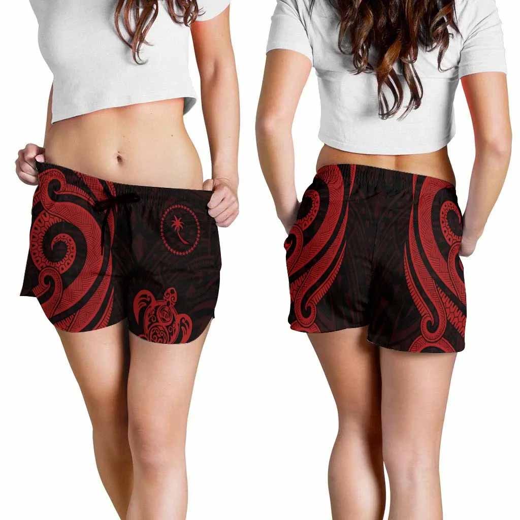 Chuuk Women Shorts - Red Tentacle Turtle