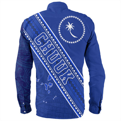 Chuuk State Long Sleeve Shirt Flag And Coat Of Arms