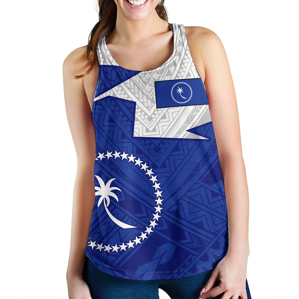 Chuuk State Women Tank Polynesian Tattoo Flag And Coat Of Arms