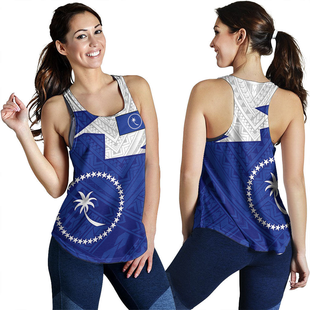 Chuuk State Women Tank Polynesian Tattoo Flag And Coat Of Arms