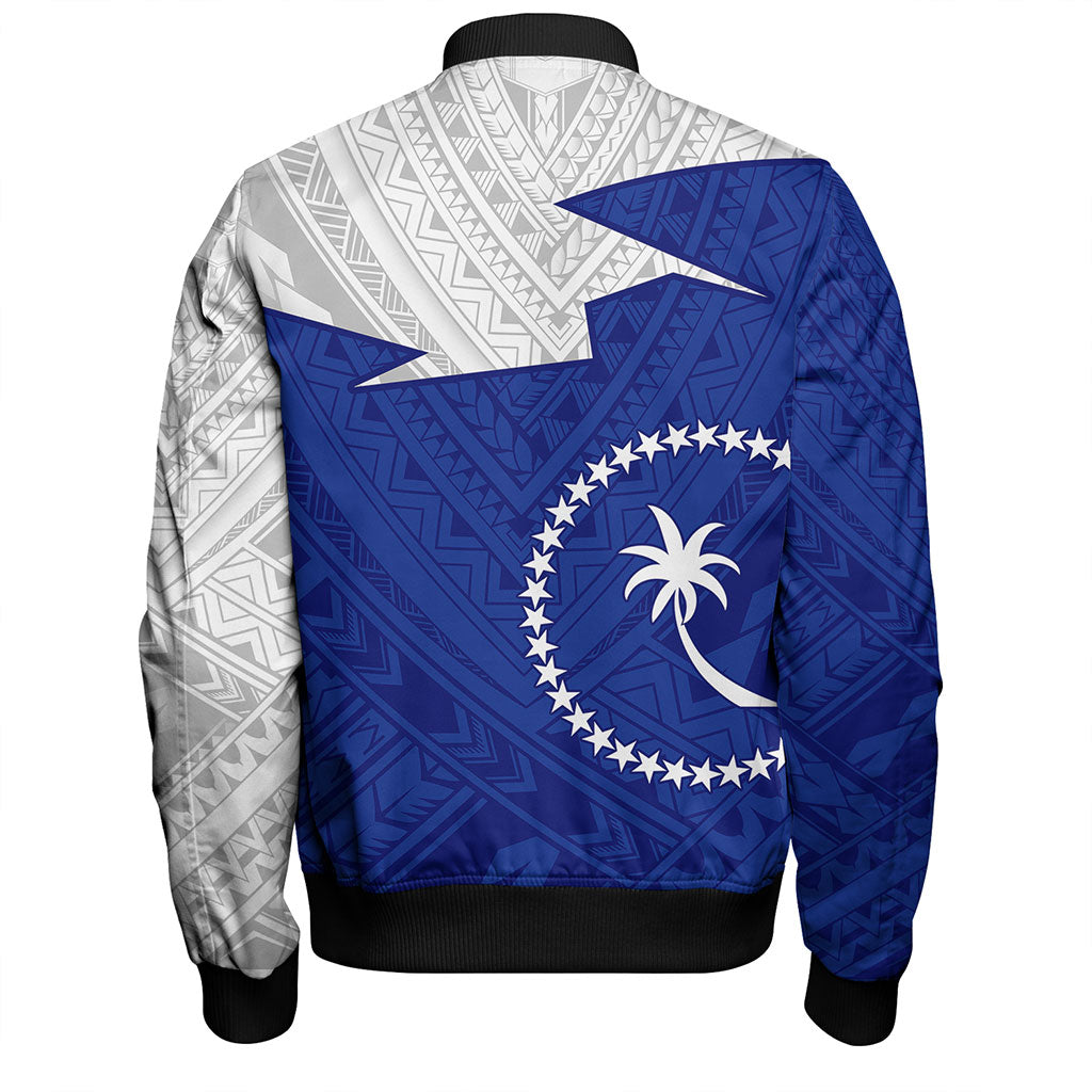 Chuuk State Bomber Jacket Polynesian Tattoo Flag And Coat Of Arms