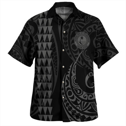 Chuuk State Combo Dress And Shirt Coat Of Arms Kakau Style Grey