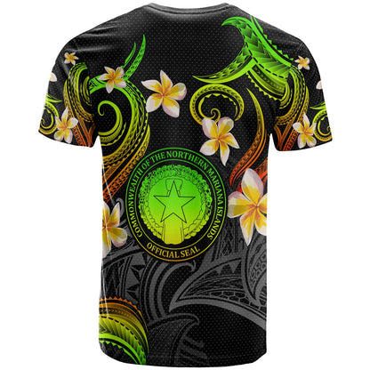 CMNI T-shirt - Custom Personalised Polynesian Waves with Plumeria Flowers (Reggae)