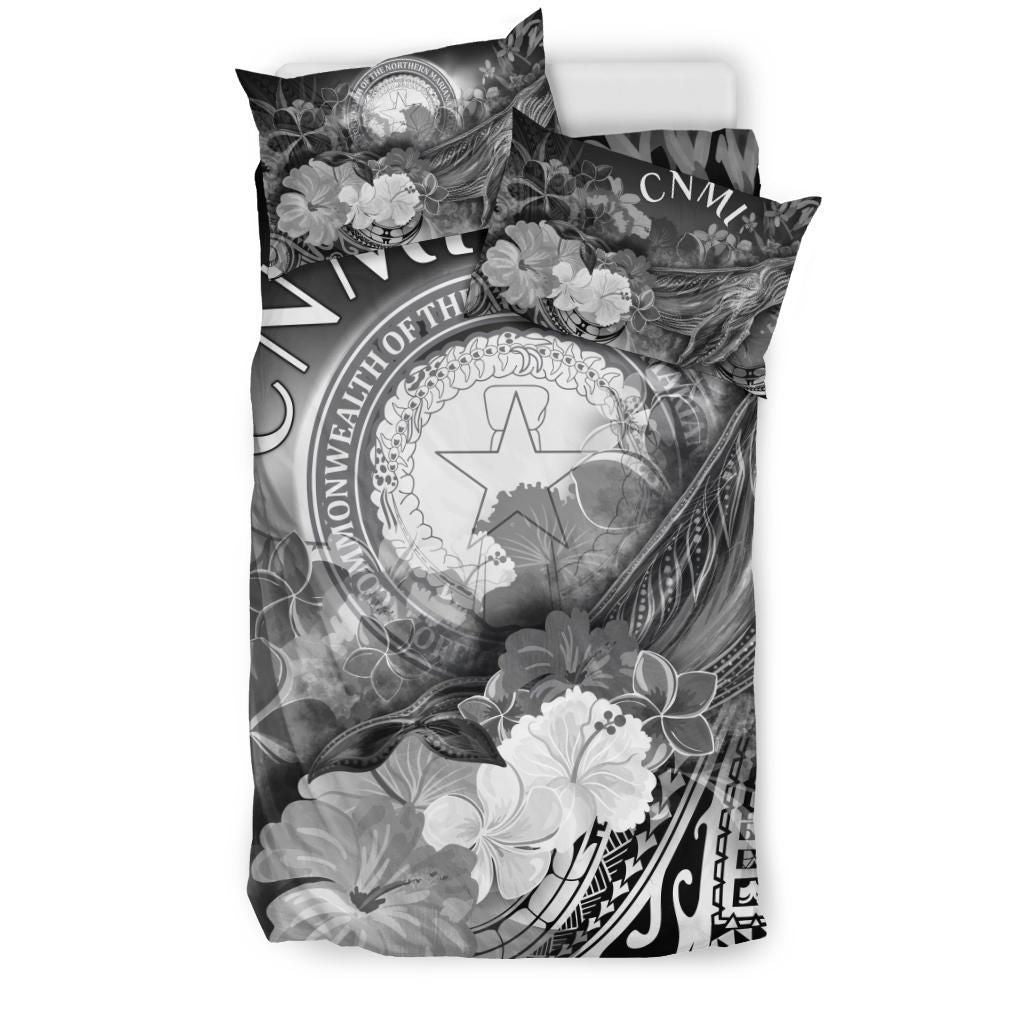 CNMI Bedding Set - Humpback Whale With Tropical Flowers (White)