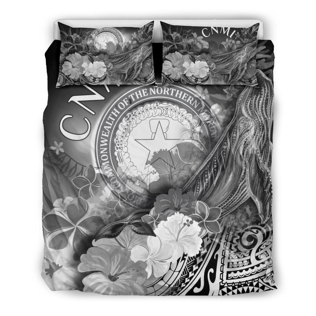 CNMI Bedding Set - Humpback Whale With Tropical Flowers (White)